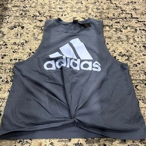 Adidas Twist Front Tank Blue / Gray Size M EUC